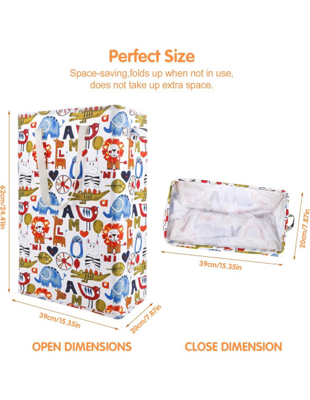 Cesta de Ropa Sucia Plegable Odonata 48L Rectangular Animal