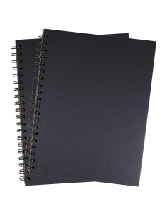 Cuaderno Espiral Negro Unruled 2 Piezas 55 Hojas Papel 70lb