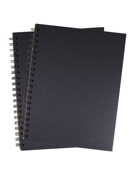 Cuaderno Espiral Negro Unruled 2 Piezas 55 Hojas Papel 70lb