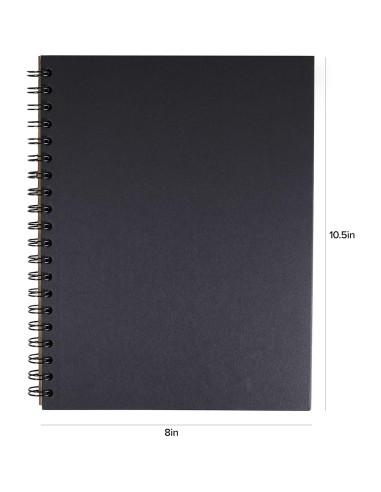 Cuaderno Espiral Negro Unruled 2 Piezas 55 Hojas Papel 70lb