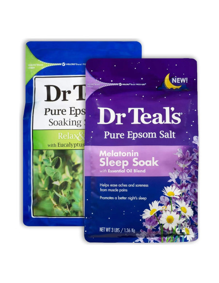 Juego de Baño de Sal Dr Teal's Eucalipto y Melatonina 2x1.36kg