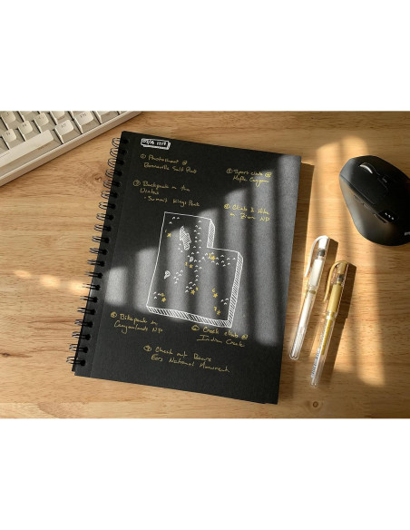 Cuaderno Espiral Negro Unruled 2 Piezas 55 Hojas Papel 70lb