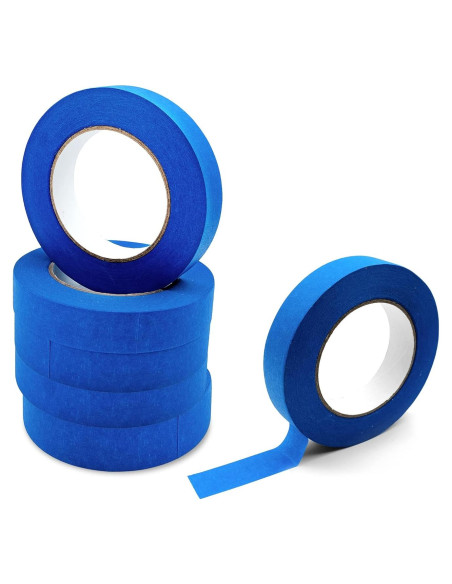 Cinta de Pintor Azul 1 pulgada x 60 Yardas - 6 Rollos