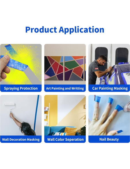 Cinta de Pintor Azul 1 pulgada x 60 Yardas - 6 Rollos