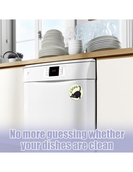 Imán de Lavavajillas Limpio Sucio Gosknor 2 Piezas Gato Negro