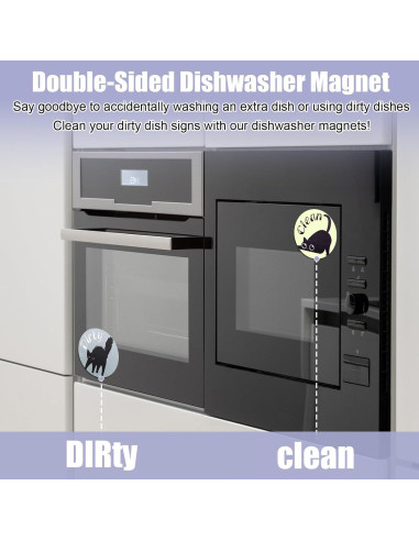 Imán de Lavavajillas Limpio Sucio Gosknor 2 Piezas Gato Negro