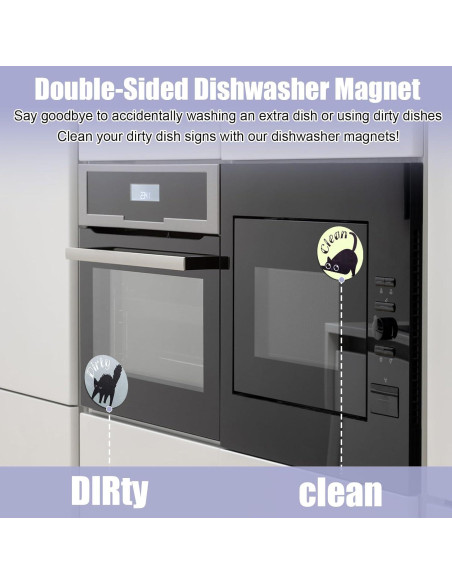 Imán de Lavavajillas Limpio Sucio Gosknor 2 Piezas Gato Negro