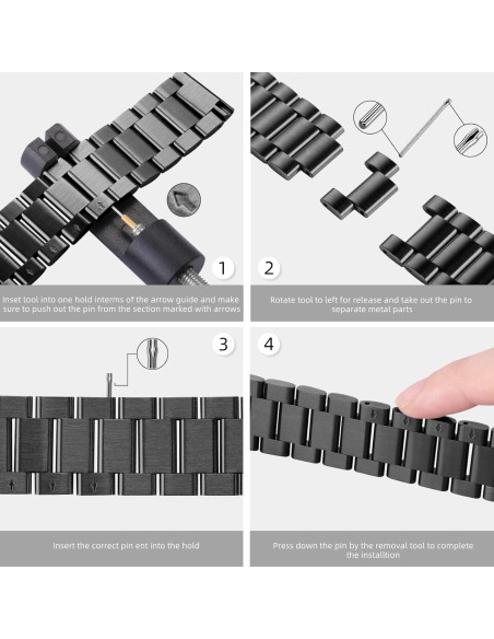 Banda de Acero Inoxidable Lerobo 20mm para Galaxy Watch 7/6/5/4