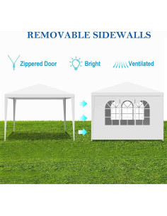 Carpa de Boda 3x3m FRITHJILL con Paredes Desmontables y UV 2