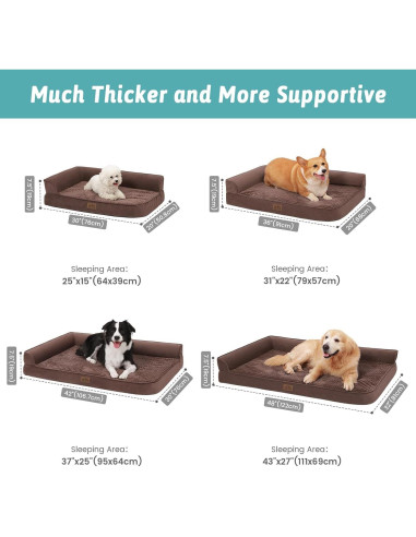 Cama ortopédica para perros COZY KISS 76x50 cm marrón