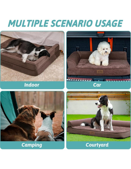 Cama ortopédica para perros COZY KISS 76x50 cm marrón