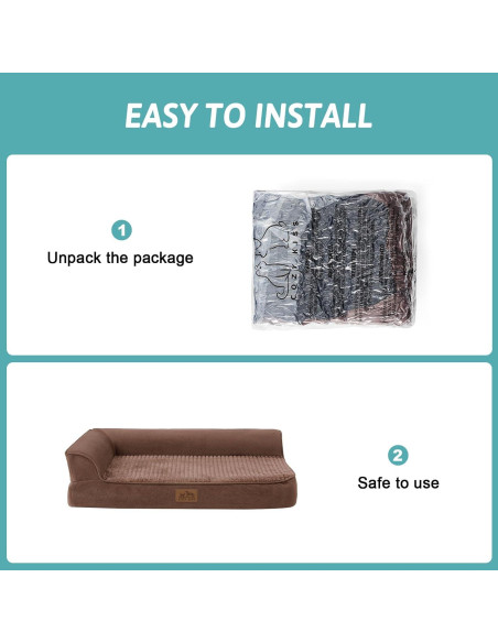 Cama ortopédica para perros COZY KISS 76x50 cm marrón