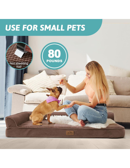 Cama ortopédica para perros COZY KISS 76x50 cm marrón