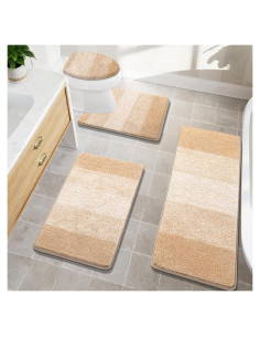 Conjunto de Alfombrillas de Baño Bsmathom 4 Piezas Antideslizante