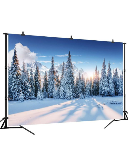 Fondo de Fotografía Navidad DePhoto 2.1x1.5m Bosque Nieve