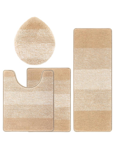 Conjunto de Alfombrillas de Baño Bsmathom 4 Piezas Antideslizante