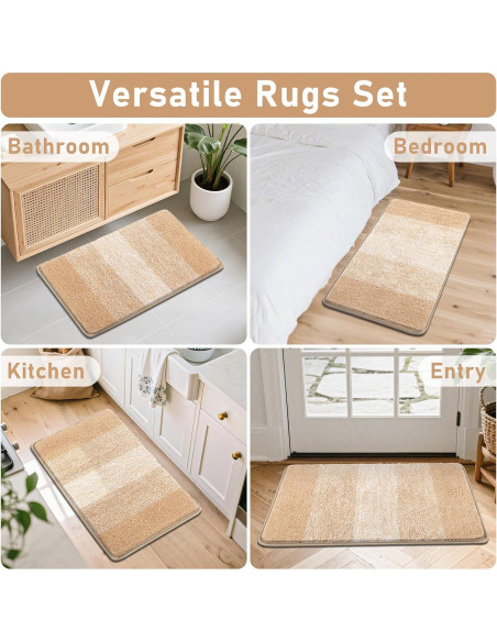 Conjunto de Alfombrillas de Baño Bsmathom 4 Piezas Antideslizante