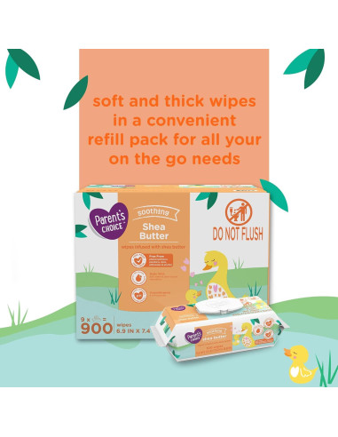 Toallitas para Bebé Cartrep con Manteca de Karité - 900 Unidades