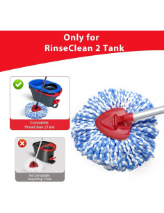 Cabezal de Repuesto Mop Giratorio Bublador 2 Recargas Microfibra 2