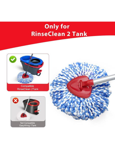 Cabezal de Repuesto Mop Giratorio Bublador 2 Recargas Microfibra