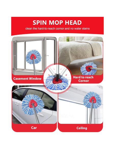 Cabezal de Repuesto Mop Giratorio Bublador 2 Recargas Microfibra