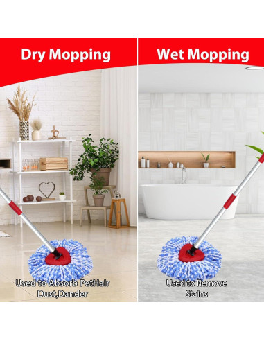 Cabezal de Repuesto Mop Giratorio Bublador 2 Recargas Microfibra