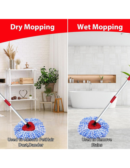 Cabezal de Repuesto Mop Giratorio Bublador 2 Recargas Microfibra