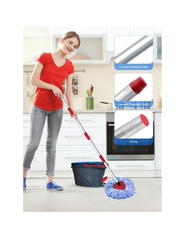 Cabezal de Repuesto Mop Giratorio Bublador 2 Recargas Microfibra