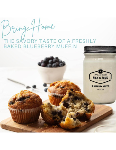 Vela de Soja Nika's Home Muffin de Arándano 12oz - No Tóxica Vela de Soja Nika's Home Muffin de Arándano 12oz - No Tóxica