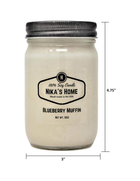 Vela de Soja Nika's Home Muffin de Arándano 12oz - No Tóxica Vela de Soja Nika's Home Muffin de Arándano 12oz - No Tóxica