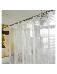 Cortina de Ducha Transparente EurCross 1.52m x 1.83m Geométrica