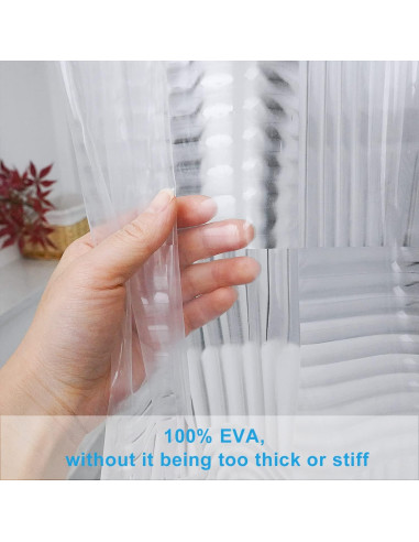 Cortina de Ducha Transparente EurCross 1.52m x 1.83m Geométrica