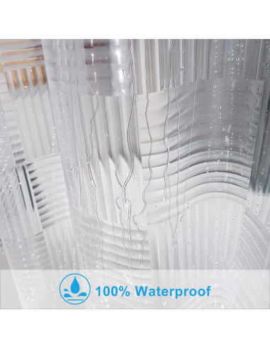 Cortina de Ducha Transparente EurCross 1.52m x 1.83m Geométrica