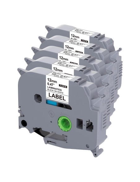 Cintas de Etiquetas Weemay 5-Pack 12mm Laminadas Blancas TZe 231