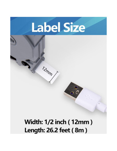 Cintas de Etiquetas Weemay 5-Pack 12mm Laminadas Blancas TZe 231