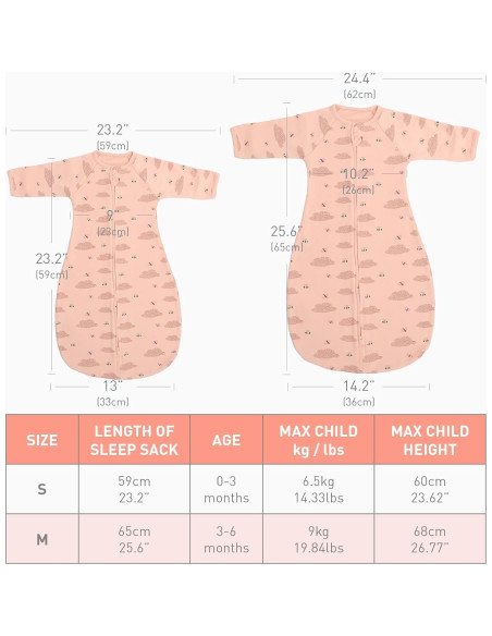 Saco de Dormir Transicional Bebé AMRCBB 1.5 Tog 2 Piezas