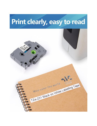 Cintas de Etiquetas Weemay 5-Pack 12mm Laminadas Blancas TZe 231