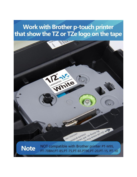 Cintas de Etiquetas Weemay 5-Pack 12mm Laminadas Blancas TZe 231