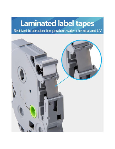 Cintas de Etiquetas Weemay 5-Pack 12mm Laminadas Blancas TZe 231