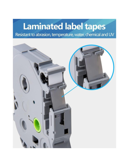 Cintas de Etiquetas Weemay 5-Pack 12mm Laminadas Blancas TZe 231