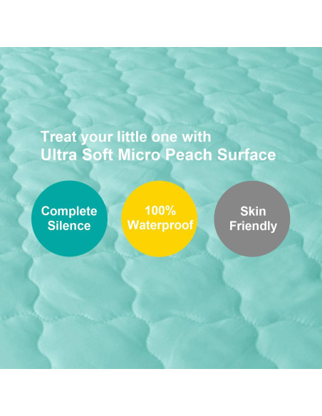 Sábana Impermeable Biloban 99x68.6 cm Aqua para Cuna Mini