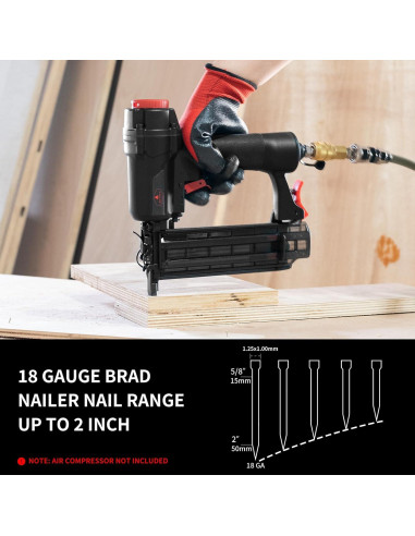 Clavadora Neumática AEROPRO AF50 18 Calibre 1000 Clavos