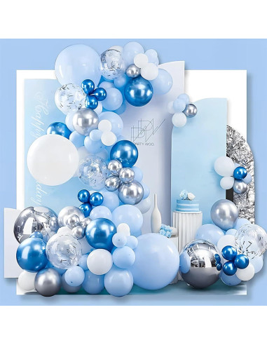 Globos de látex azul cromo metálico 30.48cm 100pcs para fiesta