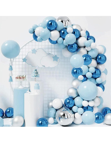 Globos de látex azul cromo metálico 30.48cm 100pcs para fiesta