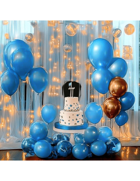 Globos de látex azul cromo metálico 30.48cm 100pcs para fiesta