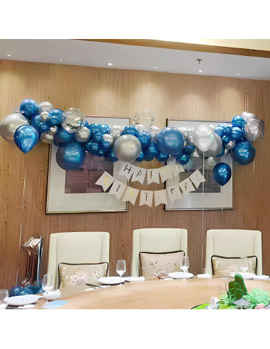 Globos de látex azul cromo metálico 30.48cm 100pcs para fiesta