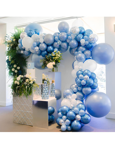 Globos de látex azul cromo metálico 30.48cm 100pcs para fiesta