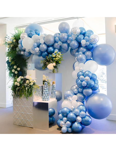Globos de látex azul cromo metálico 30.48cm 100pcs para fiesta