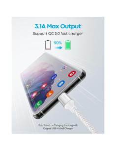 Cable USB C Corto Baiwwa 30.48cm 2-Pack Carga Rápida 2