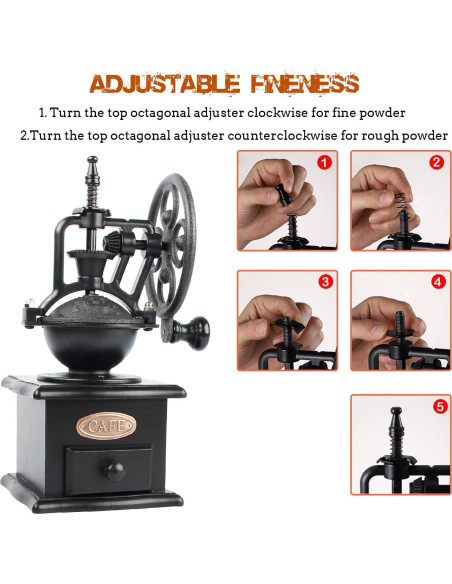 Molino de Café Manual LITAITAI de Madera y Hierro Fundido